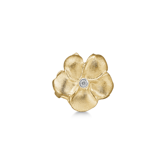 Anemone w/cz, gold plated silver lock