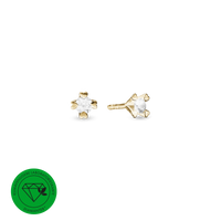 Mary Ørestikker 8 Karat Guld Med 2x0,10ct W/VS Labgrown Diamant