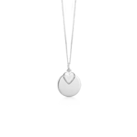 SØLV COLLIER M/BLANK PLADE+HJERTE 40+5CM