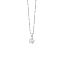 SØLV COLLIER M/SY.ZIRCONIA BLOMST