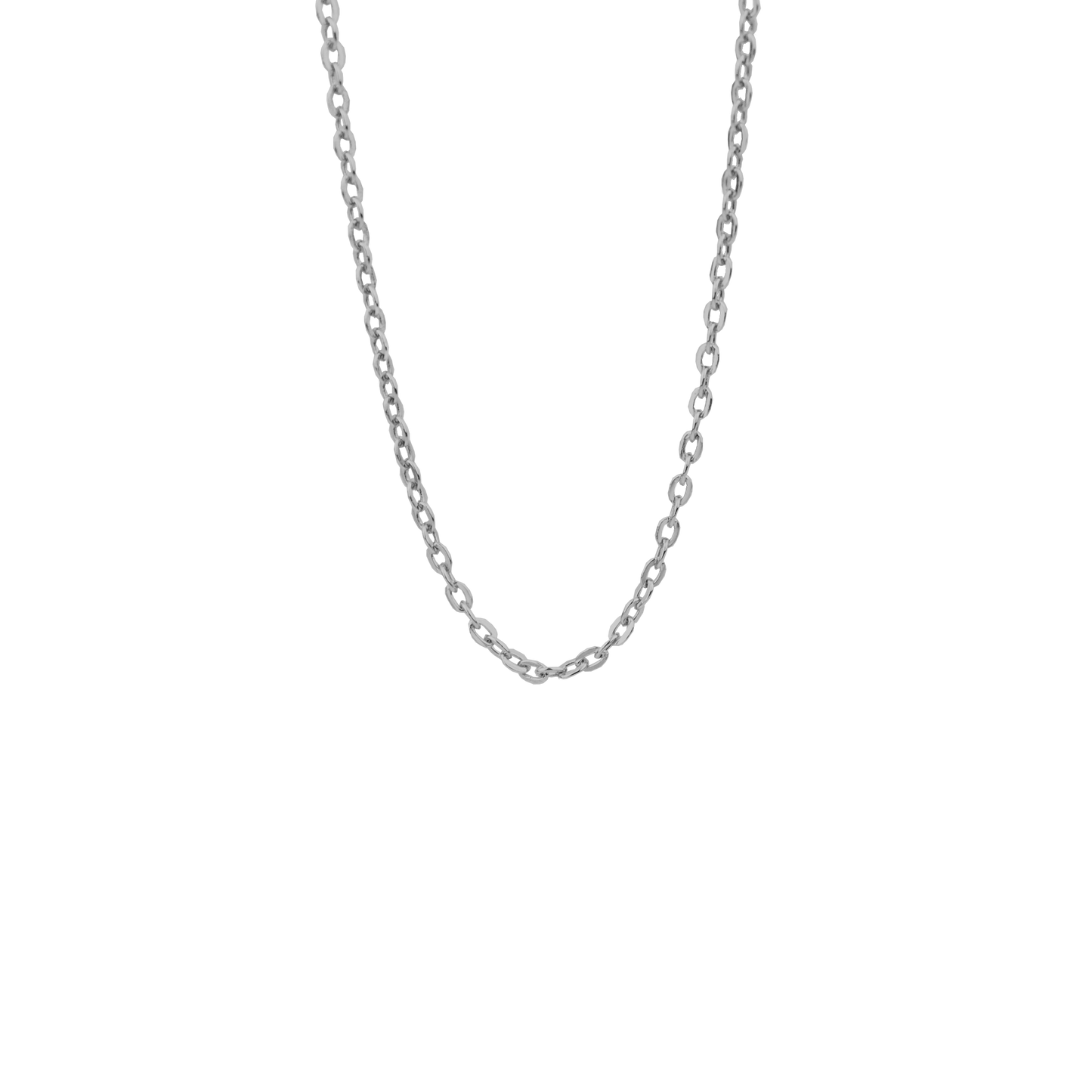 Sølv collier flad anker 38cm