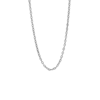 SØLV COLLIER ANKER FLAD 45CM