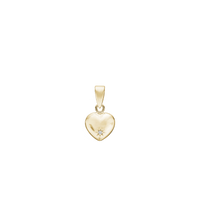 Hjerte Vedhæng 14 Karat Guld 8,5 x 9 mm Med 1 x 0,01 ct Diamant W/PI