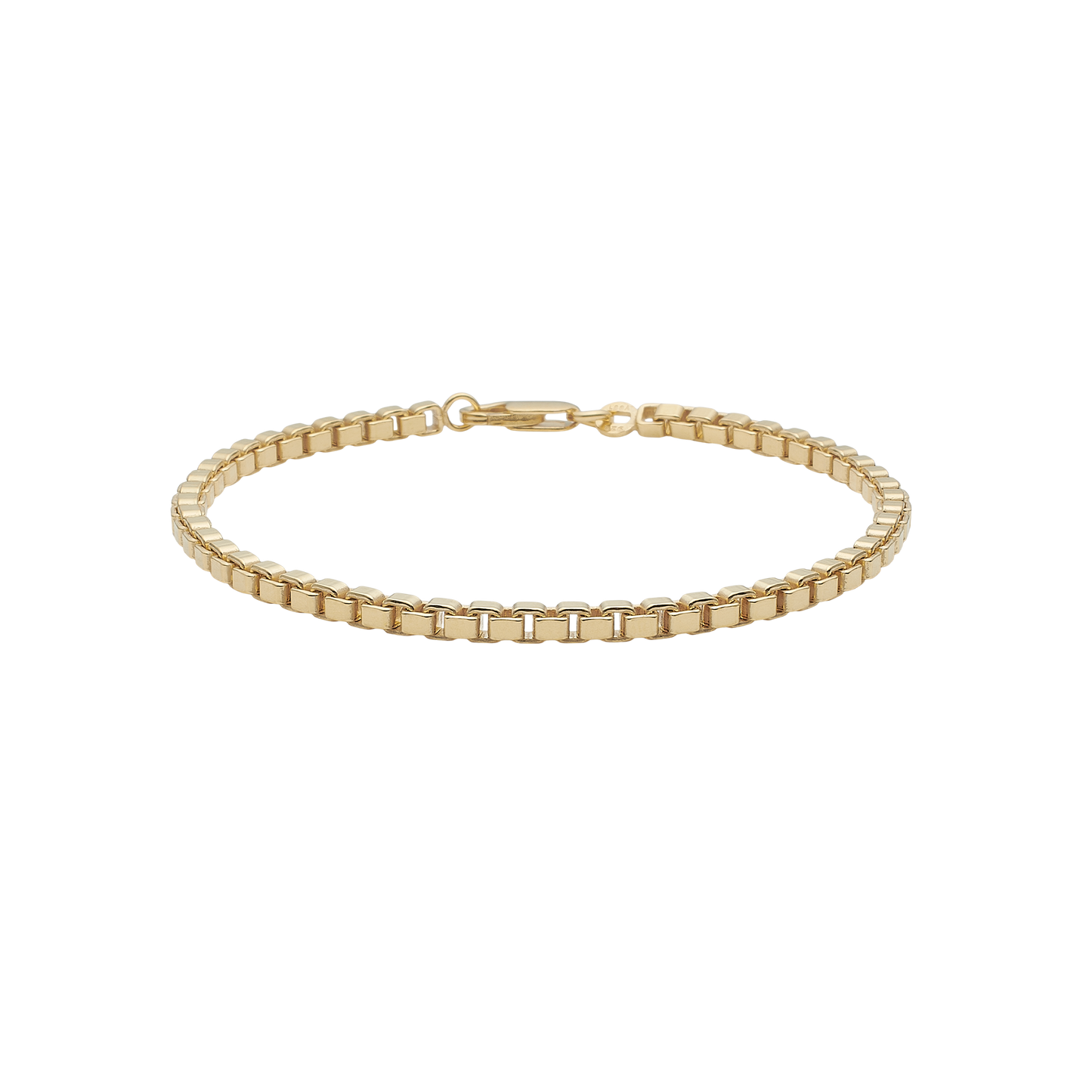 Armbånd, boks  kæde, 19cm forg.
