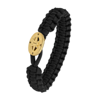 Sort armbånd med Compass Soldier lås guldfarvet