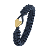 Blåt armbånd med Heart Soldier lås guldfarvet