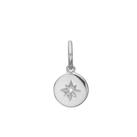 Charm, hanger m/cz, sølv
