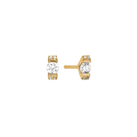 Ørestikker, 14kt guld m/2x0,10+8x0,005ct