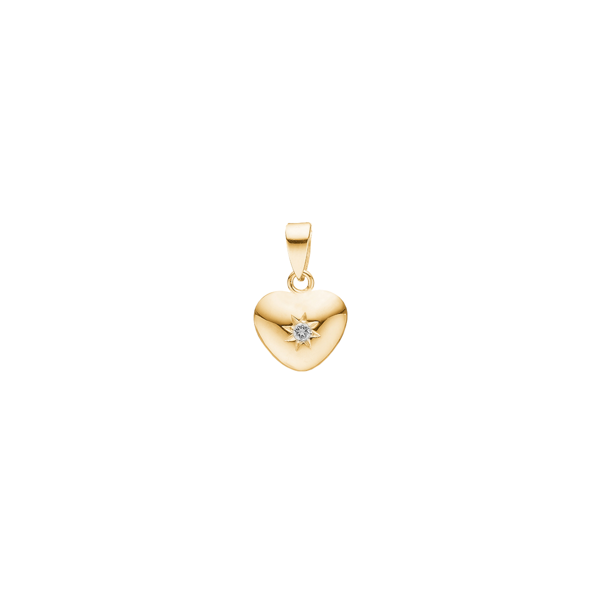 8 karat guld vedhæng Hjerte 9 x 11 mm LG Diamant 0,03 Ct. 8 Karat Guld