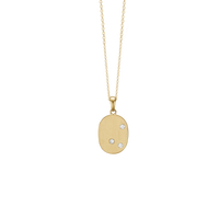 Halskæde med Vedhæng Bending Oval Cubic Zirkonia Forgyldt Sterling Sølv 45 cm