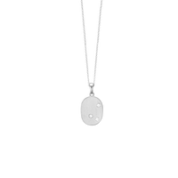 Halskæde med Vedhæng Bending Oval Cubic Zirkonia Sterling Sølv 45 cm