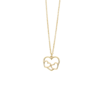 Halskæde med Vedhæng Hjerter Forgyldt Sterling Sølv 45 cm