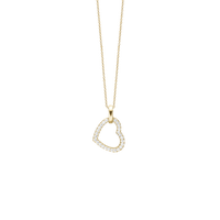 Kampagne Halskæde Hjerte Cubic Zirkonia Forgyldt Sterling Sølv 45 cm