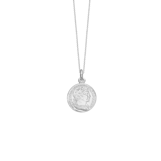 Halskæde, Lucky Coin, sølv, 45 cm