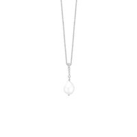 Halskæde, Sparkling Pearls, sølv 45cm