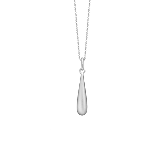 Halskæde, Drop sandblast, sølv 45cm