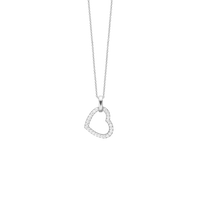 Kampagne Halskæde Hjerte Cubic Zirkonia Sterling Sølv 45 cm
