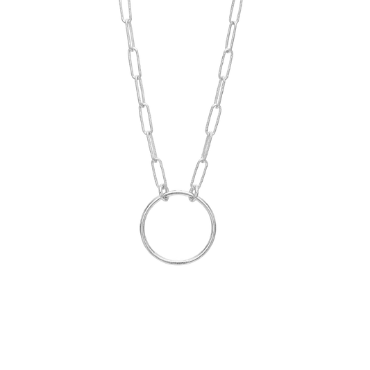 Halskæde Cirkel, 42+3 cm, sølv