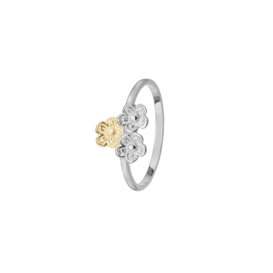 Ring, 8kt/sølv, Blomster