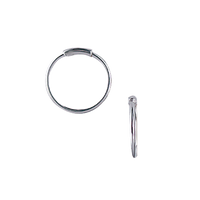 Creoler Rhodineret Sterling Sølv 17,5 mm Med Vippelås Tråd 1 mm