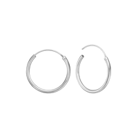 Creoler Rhodineret Sterling Sølv 19 mm Med Vippelås Tråd 1,5 mm