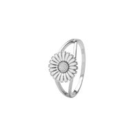 Sølv ring m/10mm marguerit hvid