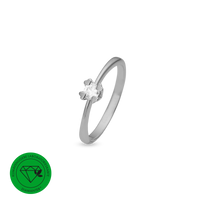 Mary Ring 14 Karat Hvidguld Med 0,25ct W/VS Labgrown Diamant