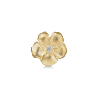 Anemone w/cz, gold plated silver lock