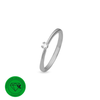 Mary Ring 8 Karat Hvidguld Med 0,03ct W/VS Labgrown Diamant
