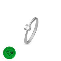 Mary Ring 8 Karat Hvidguld Med 0,20ct W/VS Labgrown Diamant