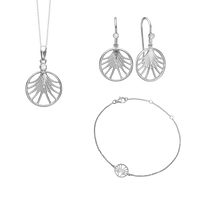 Smykkesæt med Cubic Zirkonia, Sølv