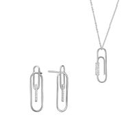 Paper Clip smykkesæt, Sølv