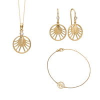 Smykkesæt med Cubic Zirkonia, Forgyldt