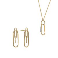 Paper Clip smykkesæt, Forgyldt